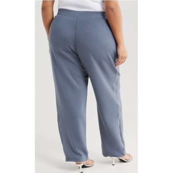 Tahari Womens Slate Blue Pockets Tapered Leg Pull On Pants Plus Size 2X New - Picture 2 of 10
